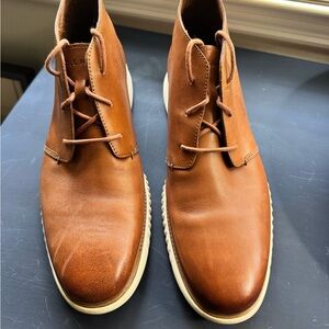 Cole Haan Tan Leather Chukka Boots with White Sole